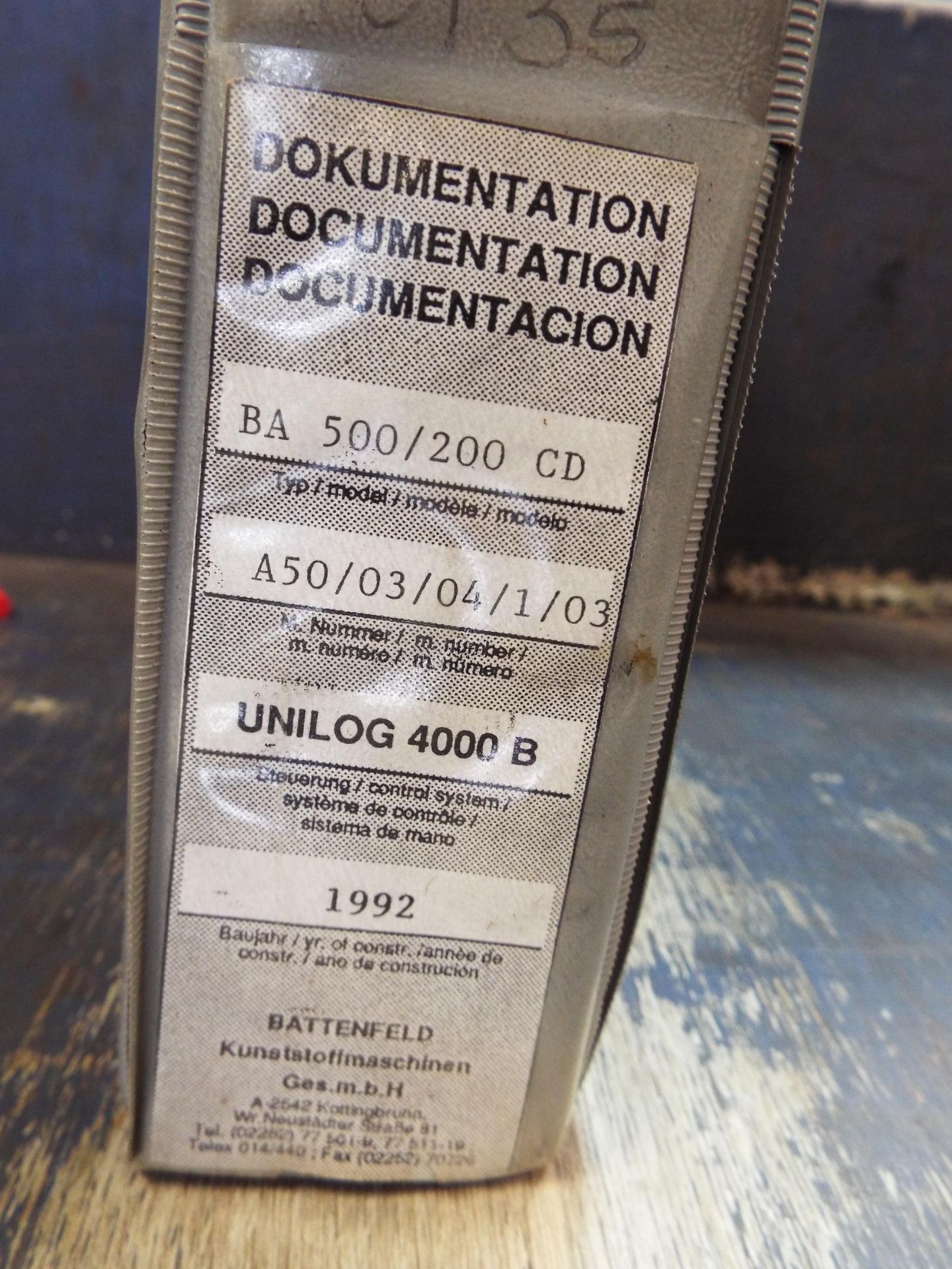 This is for a used Battenfeld BA500 CD Plus Plastic Injection Moulding Machine cw Unilog 4000 - Image 15 of 17