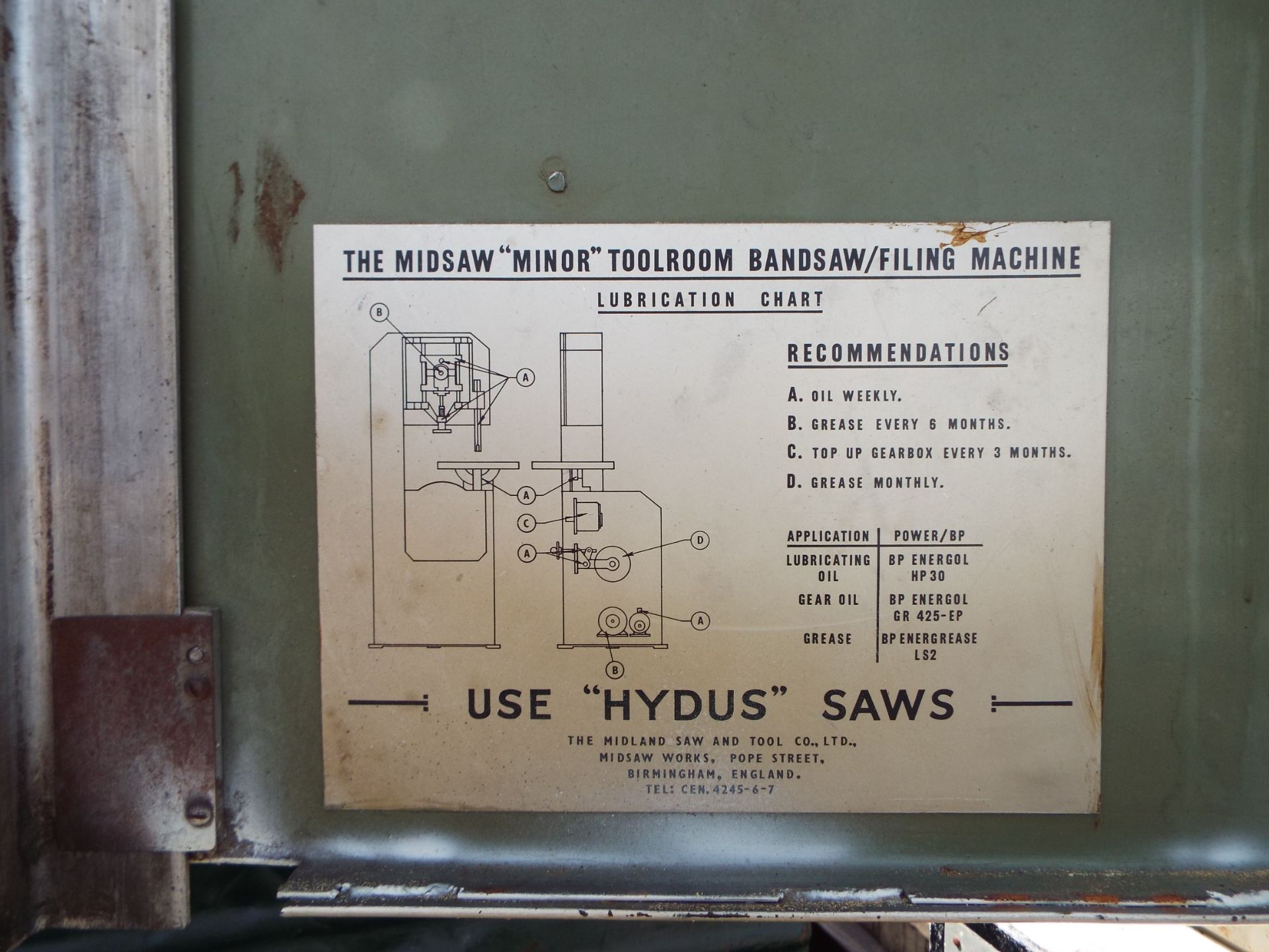 Midsaw Minor Toolroom Vertical Bandsaw - Image 18 of 20