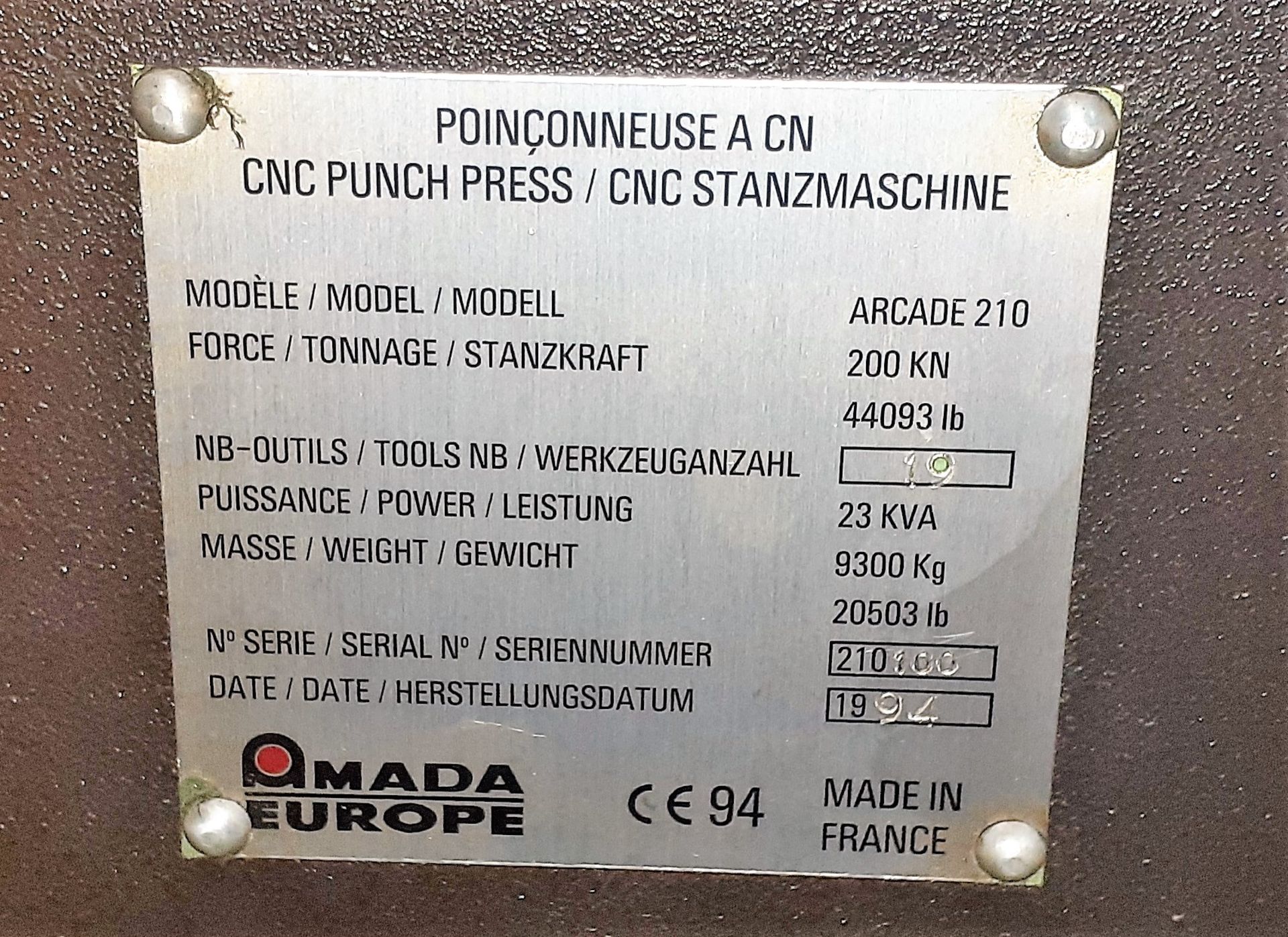 Amada Arcade 210 CNC Punch Press - Image 7 of 7