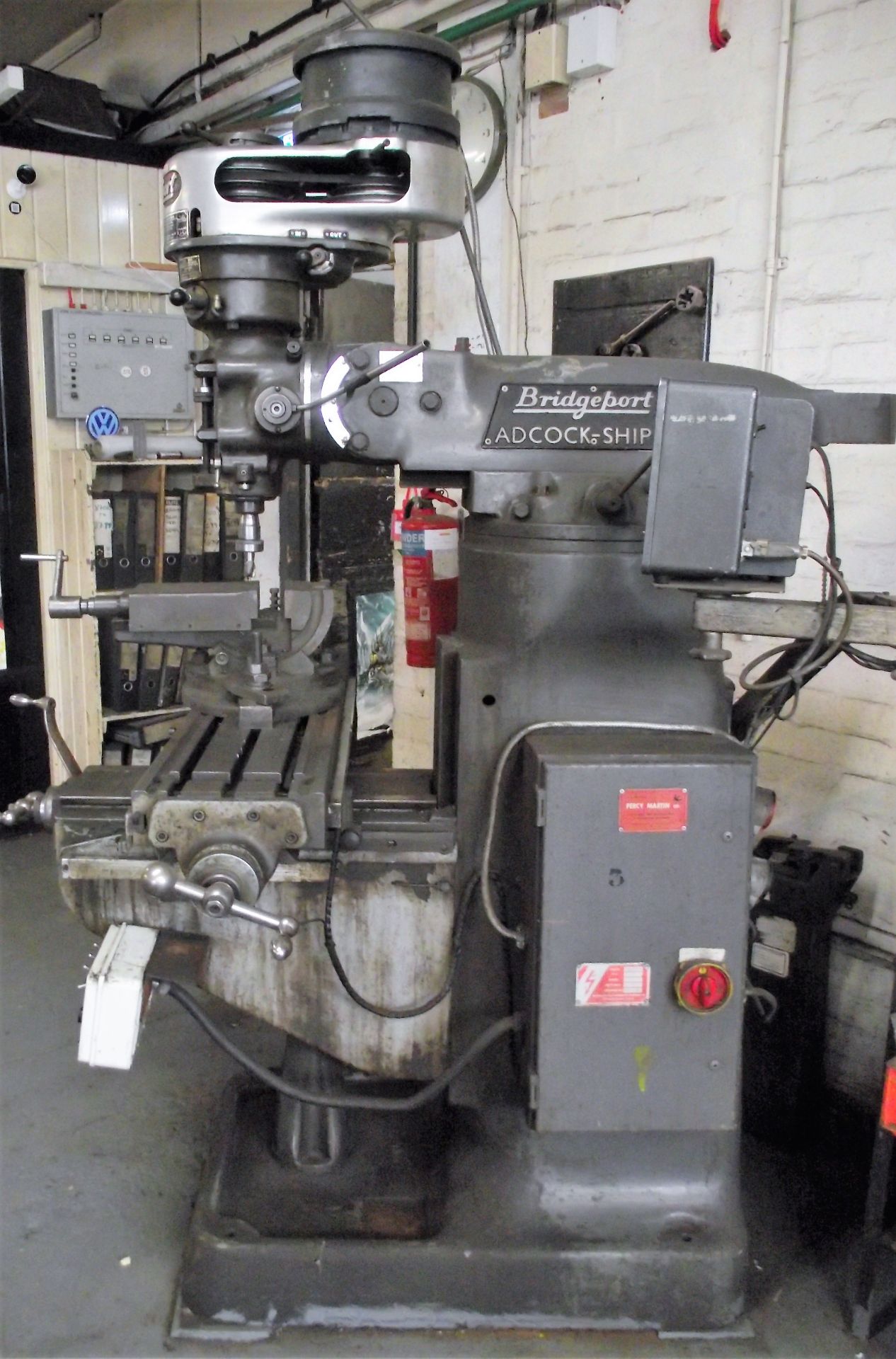 Bridgeport Milling Machine cw 2 Axis DRO,Vice & Base Plate - Image 9 of 11