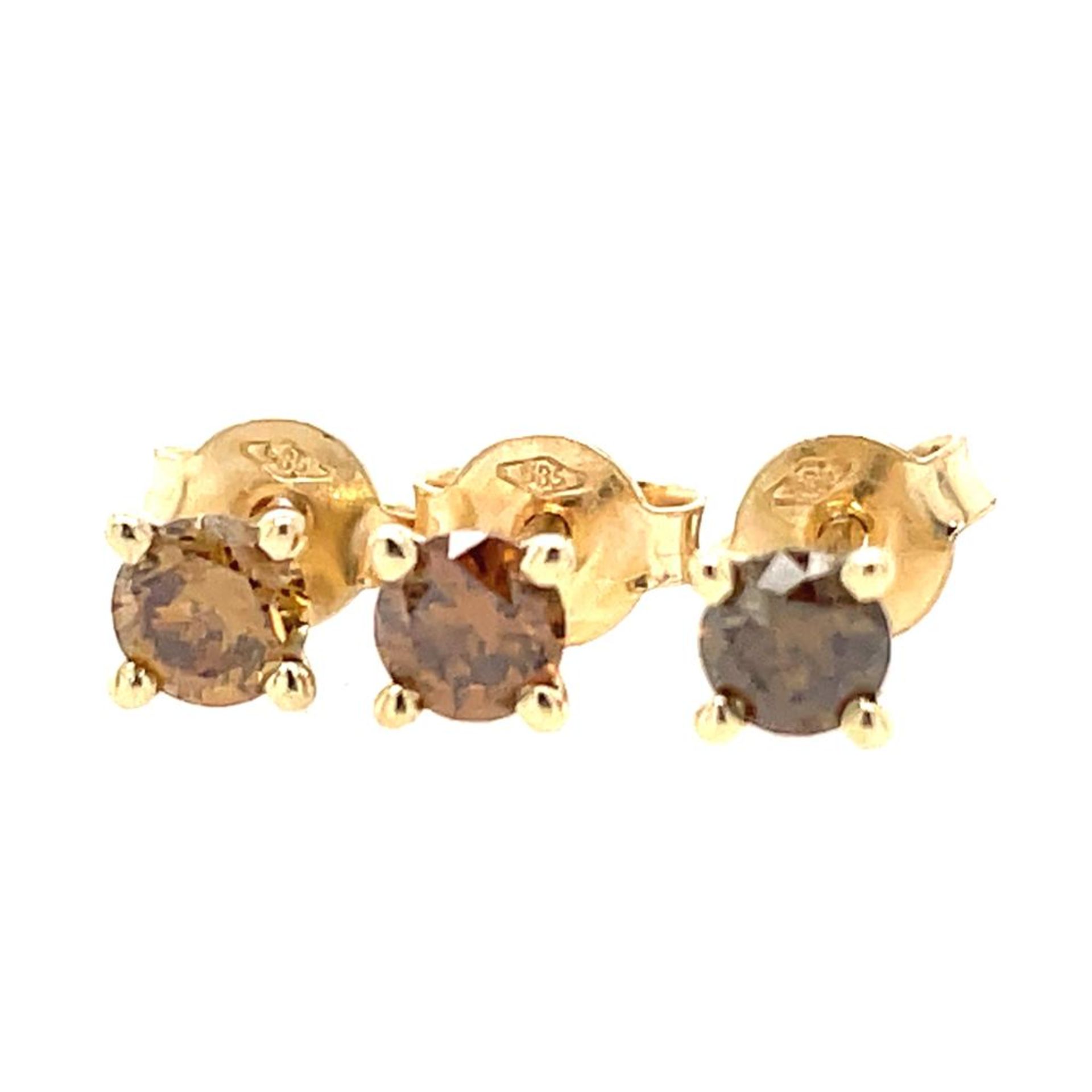 14K YELLOW GOLD 1.17G DIAMOND EARRINGS 0.60 CT CERTIFICATION NONE - ER20310 - Image 3 of 3