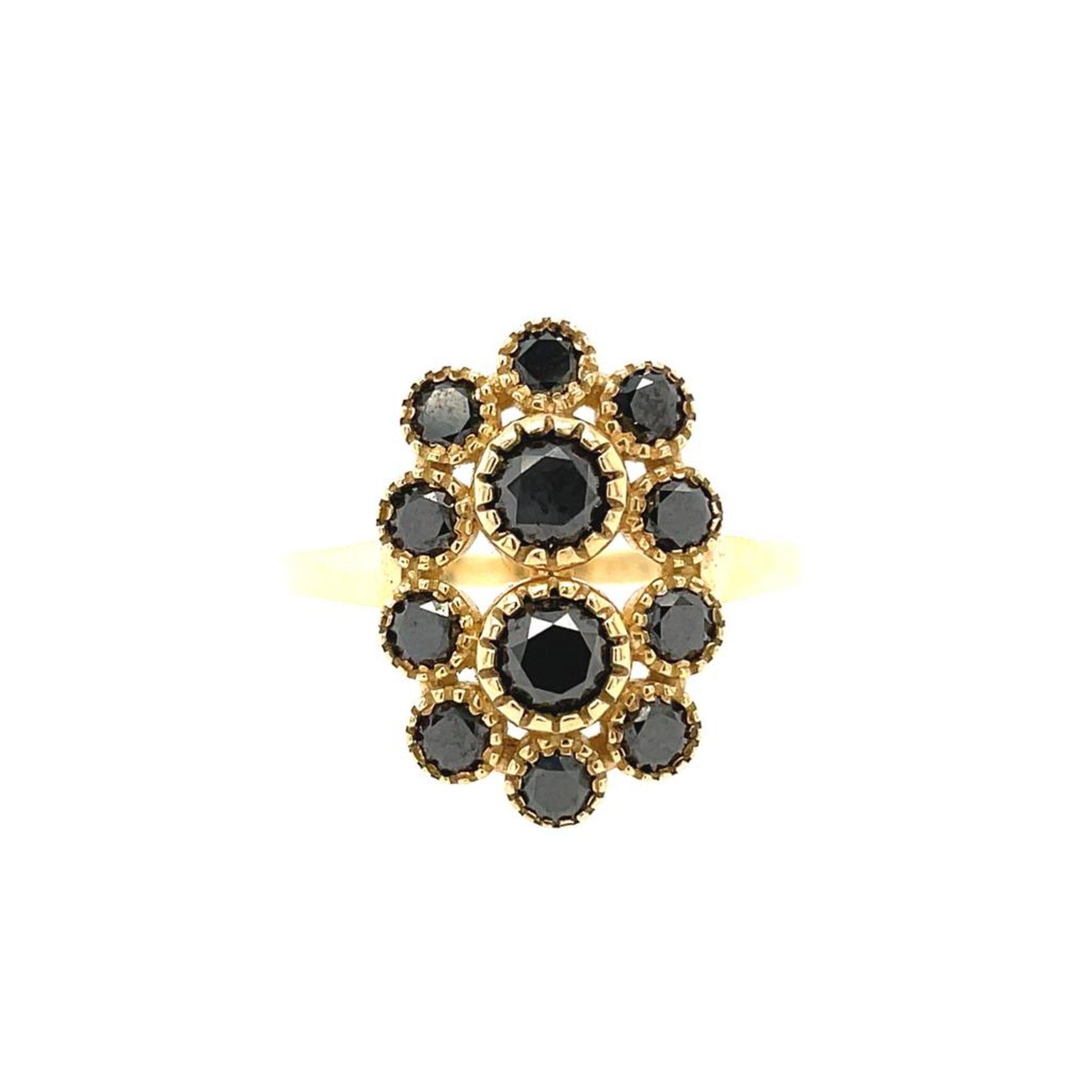 14K YELLOW GOLD 4.26G RING 1.20 CT BLACK DIAMONDS CERTIFICATION NONE - AJ5473 - Image 4 of 4