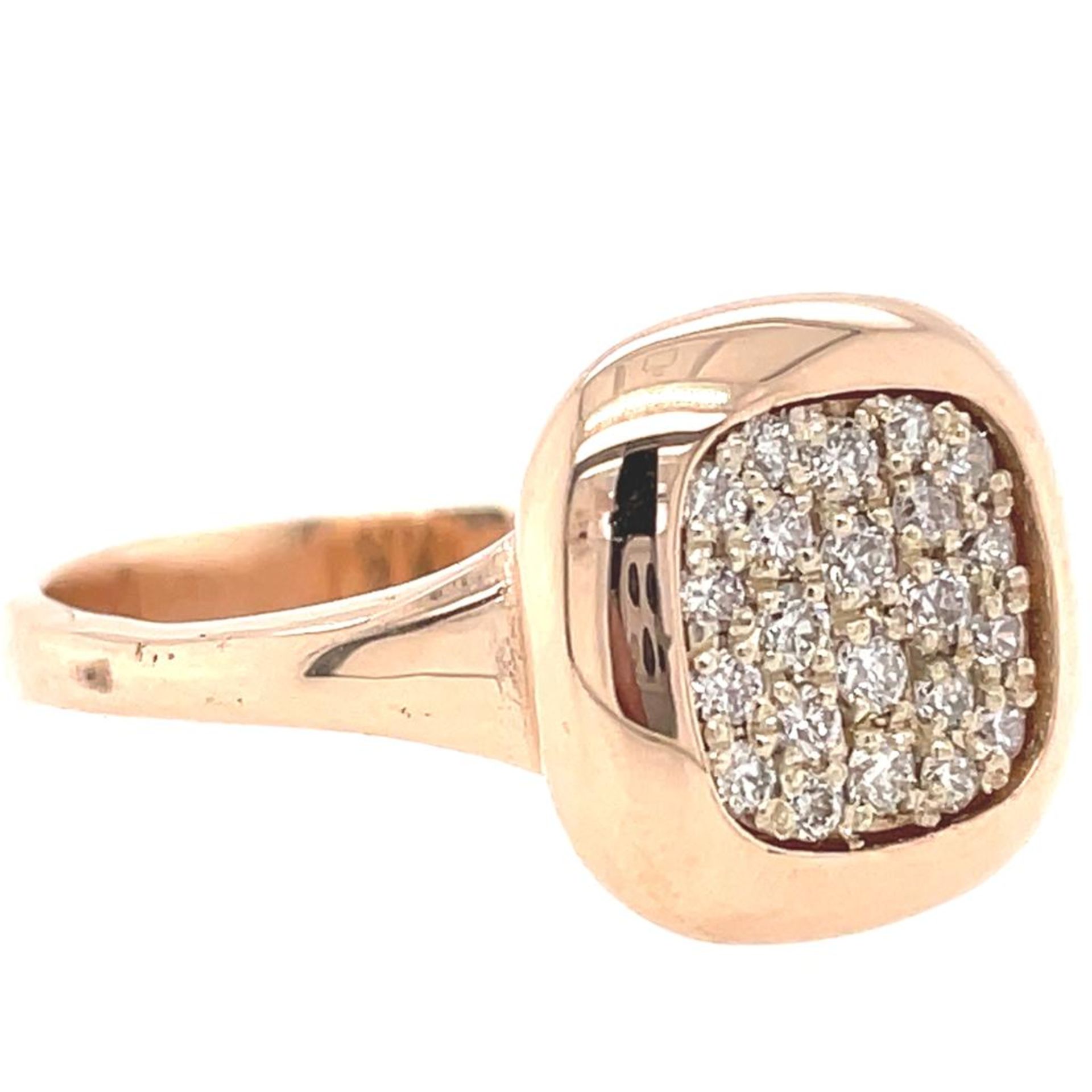 14K ROSE GOLD 4.30 DIAMOND RING 0.40D-F/VVS CERTIFICATION AIG - RNG20218 - Bild 3 aus 4