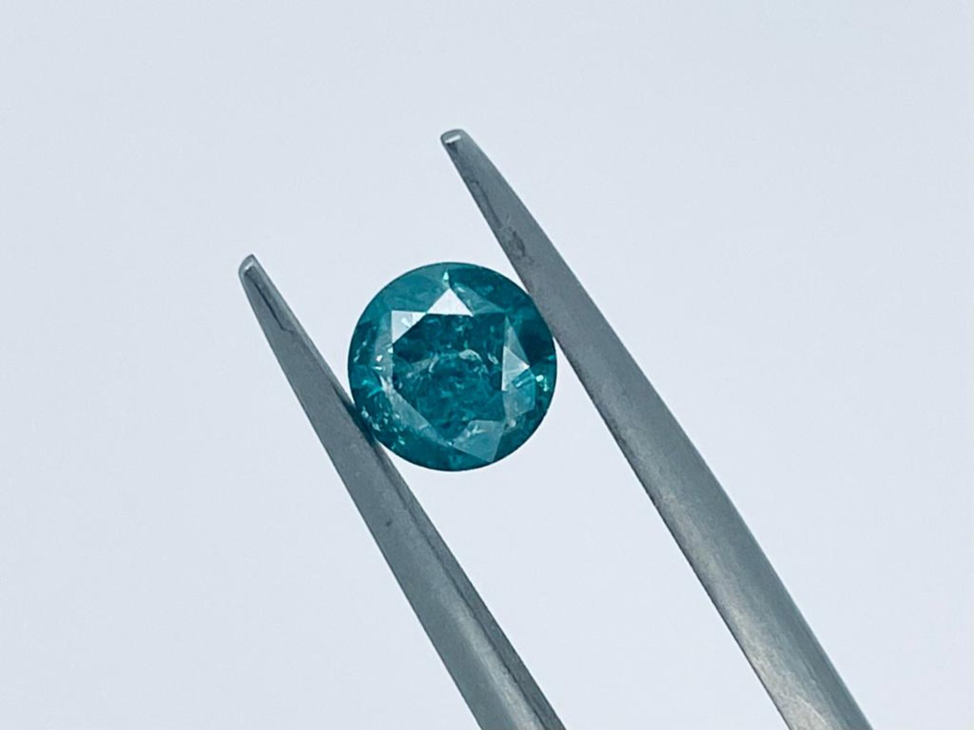 1 DIAMOND COLOR ENHANCED 1,03 CT F. INTENSE BLUE - I2 - SHAPE BRILLANT - CERT NONE - C20108-44 - Bild 2 aus 3