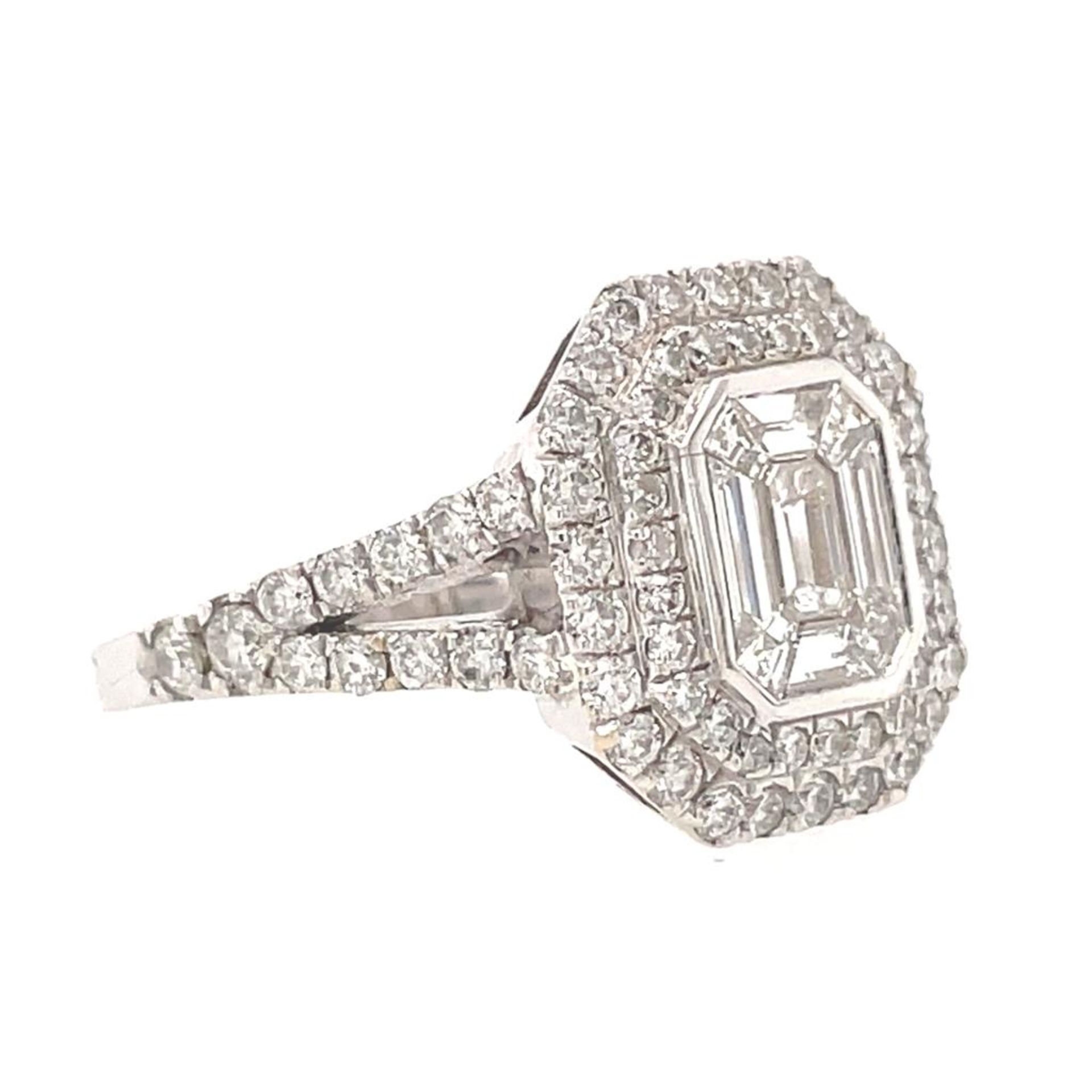 14K WHITE GOLD 4.52G DIAMOND RING 0.64 CTD/VVS 0.85 CTD-F/VS-VV CERTIFICATION NONE - E91 - Bild 2 aus 3