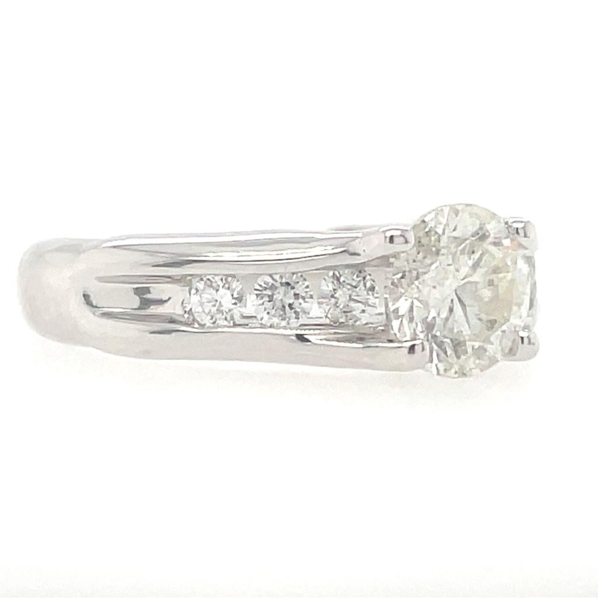 18K W GOLD 5.68G DIAMOND RING 1.02 G/SI2 + 0.36 G/VS-SI CERTIFICATION SGL - R11203 - Bild 3 aus 4