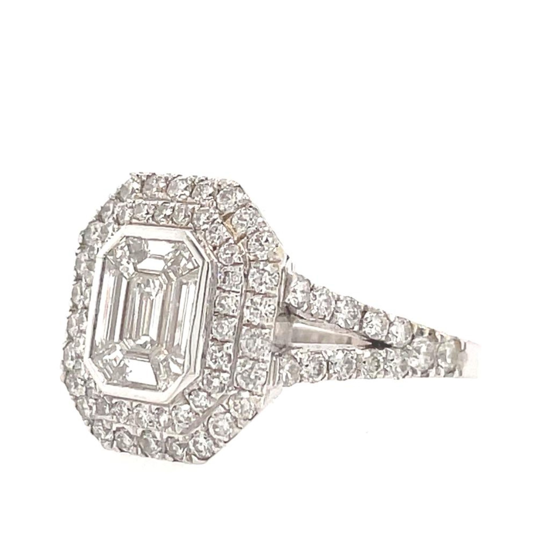 14K WHITE GOLD 4.52G DIAMOND RING 0.64 CTD/VVS 0.85 CTD-F/VS-VV CERTIFICATION NONE - E91 - Bild 3 aus 3