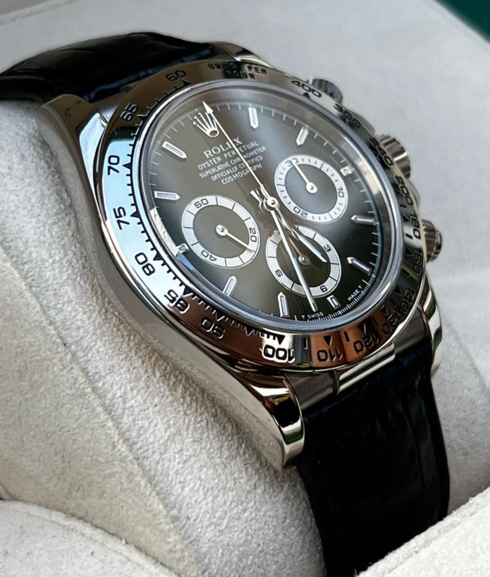 ROLEX DAYTONA FULL SET White gold chronograph, ref. 16519 - A170620. Year 2000. Case 40 mm. black - Bild 5 aus 15