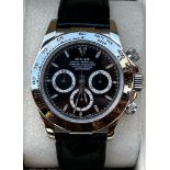 ROLEX DAYTONA FULL SET White gold chronograph, ref. 16519 - A170620. Year 2000. Case 40 mm. black