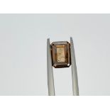 1 DIAMOND CLARITY ENHANCED 2,69 CT N.F. DEEP ORANGE BROWN - SI2 - SHAPE EMERALD - CERT NONE -