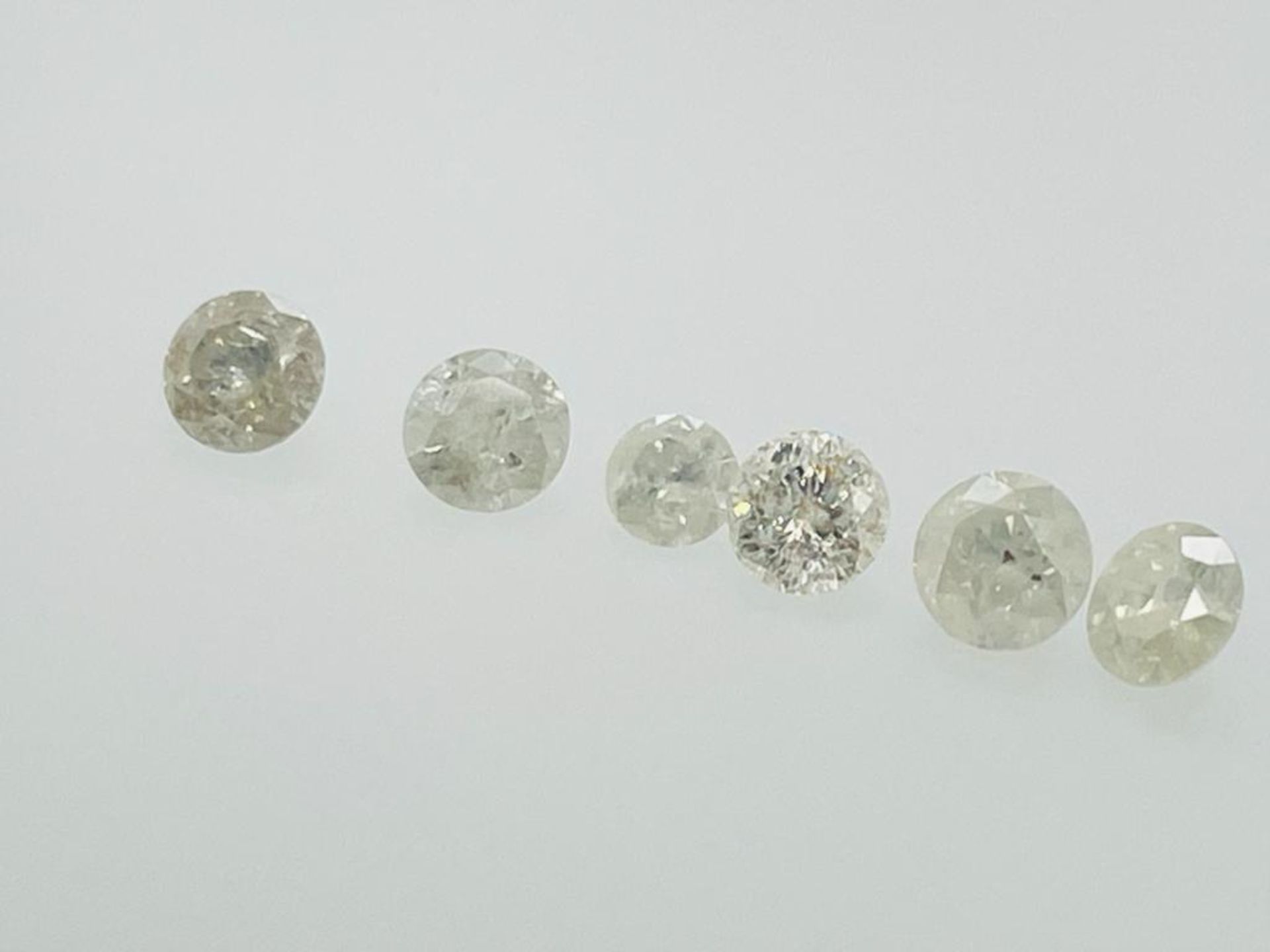 6 DIAMONDS 2.08 CT TOTAL G - LIGHT BROWN - I1-3 - BRILLIANT CUT - CERTIFICATE NOT PRESENT - C20609- - Bild 2 aus 4