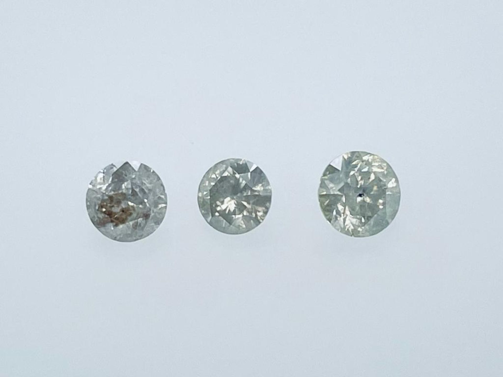 3 DIAMONDS 1.57 CT TOTAL K -M - I3 - BRILLIANT CUT - ID CERTIFICATE - C20306-12H - Bild 4 aus 5