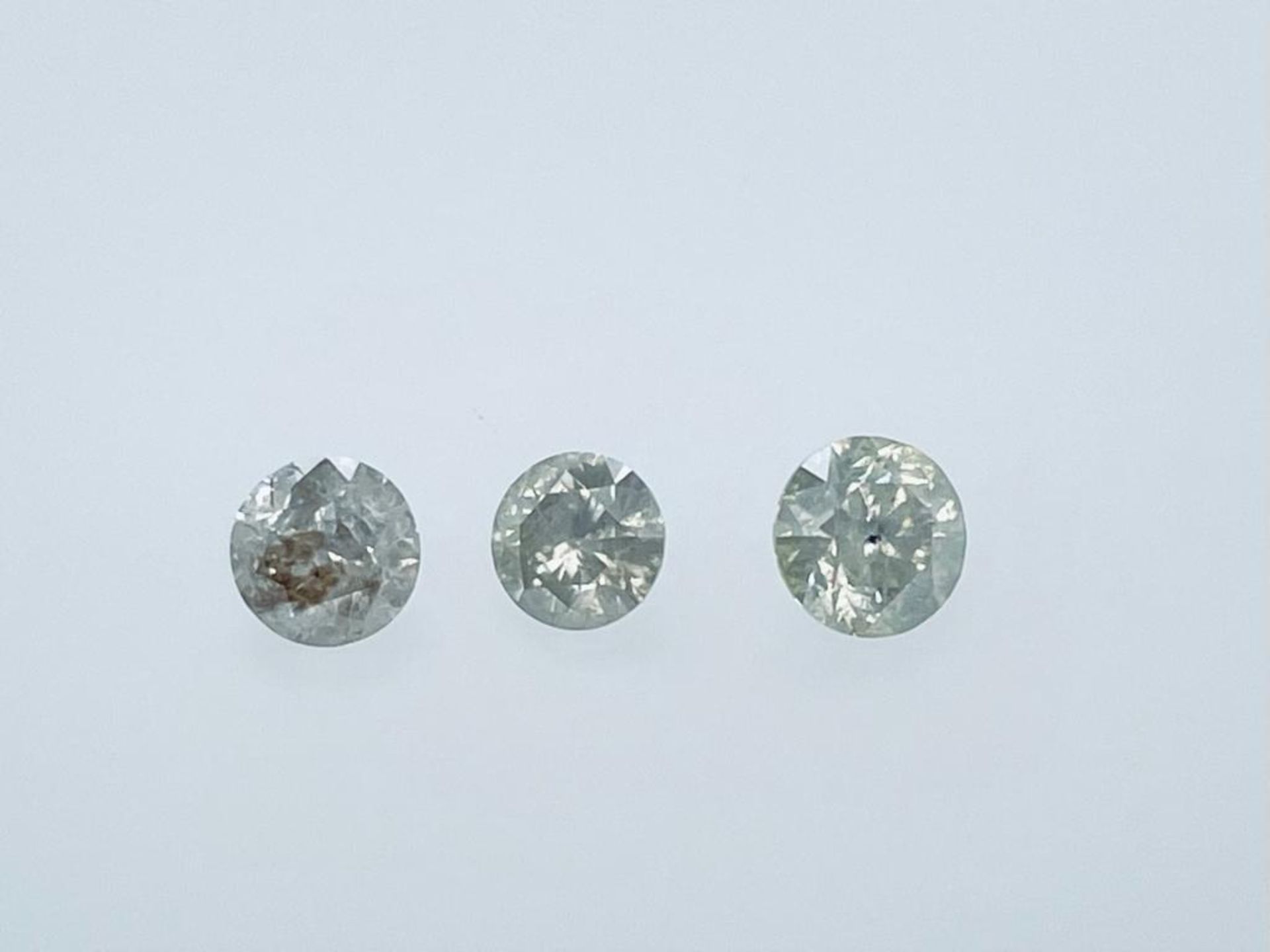 3 DIAMONDS 1.57 CT TOTAL K -M - I3 - BRILLIANT CUT - ID CERTIFICATE - C20306-12H - Bild 3 aus 5