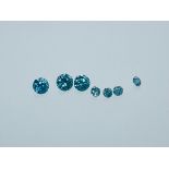 7 DIAMOND COLOR EXALTED 0,15 CT FANCY INTENSE BLUE - VS-SI - BRILLIANT CUT - CERTIFICATE NOT PRESENT