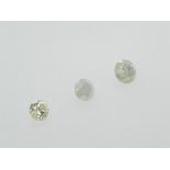 3 DIAMONDS 1.21 CT TOTAL I/FANGY LIGHT YELLOW - I1-3 - BRILLIANT CUT - CERTIFICATE NOT PRESENT -