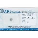 1 DIAMOND 0.51 CT I - SI3 - BRILLIANT CUT - AIG CERTIFICATE - C20807-19