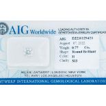 1 DIAMOND 0.77 CT H - SI3 - BRILLIANT CUT - AIG CERTIFICATE - C20806-6