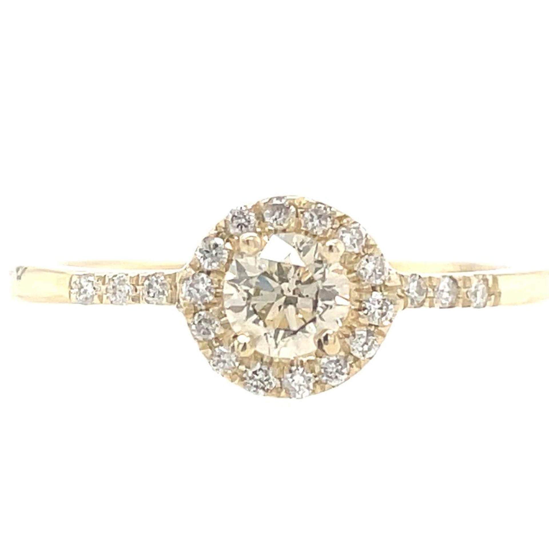 YELLOW GOLD RING 14K 1.89 GR WITH DIAMOND 0.30 + 0.11 CT CERT ABSENT - RNG209 - Bild 4 aus 4