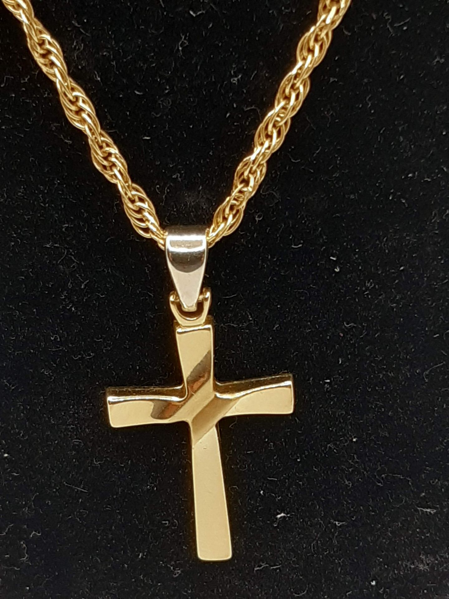 18 CARAT YELLOW GOLD CHAIN WITH CROSS. LENGTH CM. 51. CROSS DIMENSIONS CM. 4X2. GRAMS 6.8 - AU91 - Bild 7 aus 8