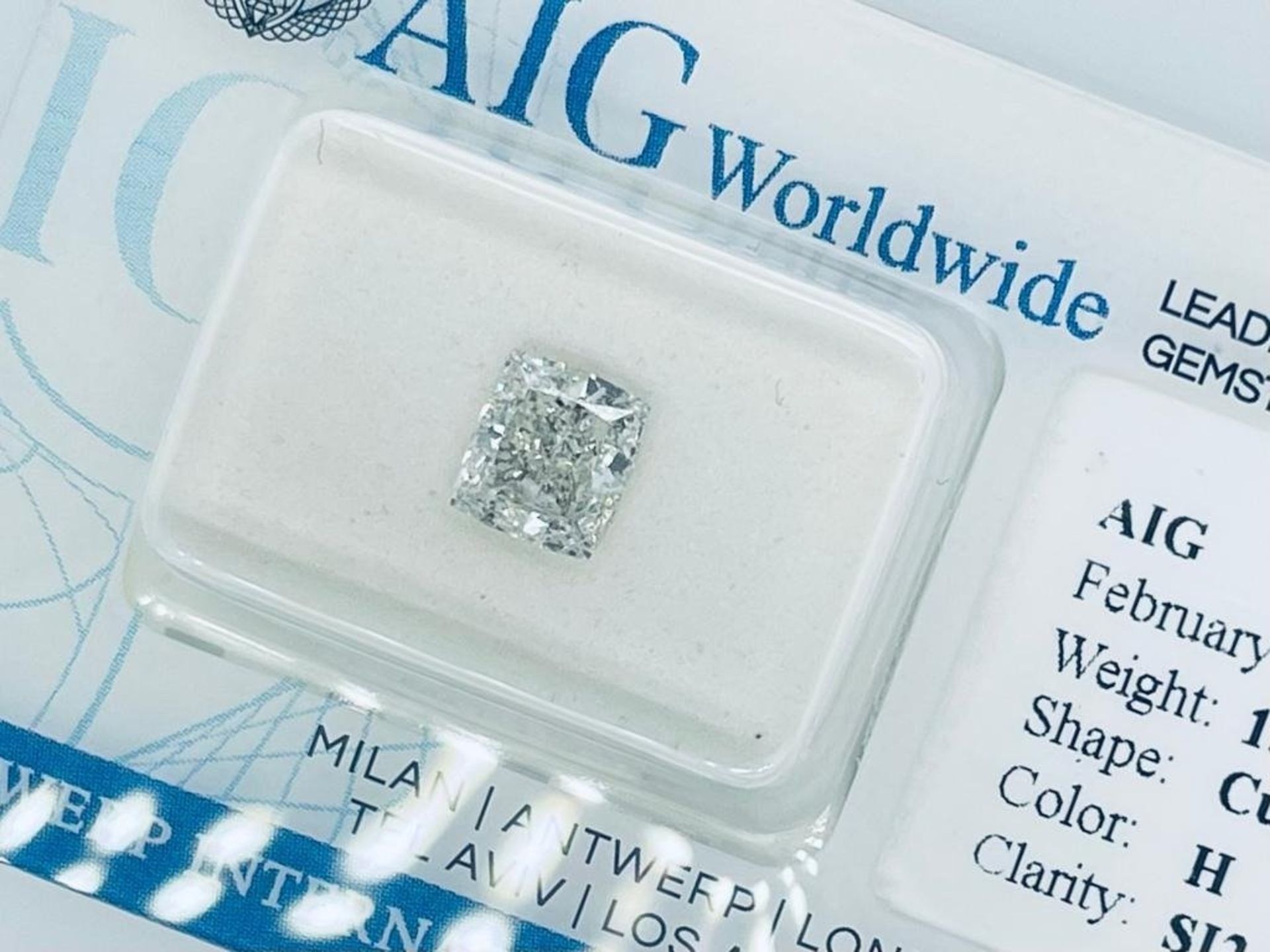 1 DIAMOND 1 CT H - SI2 - SHAPE CUSHION - CERTIFICATION AIG - C20204 - Image 4 of 5