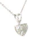 14K WHITE GOLD 2.37 GR DIAMOND NECKLACE 1.57 CT CERT - PND20205