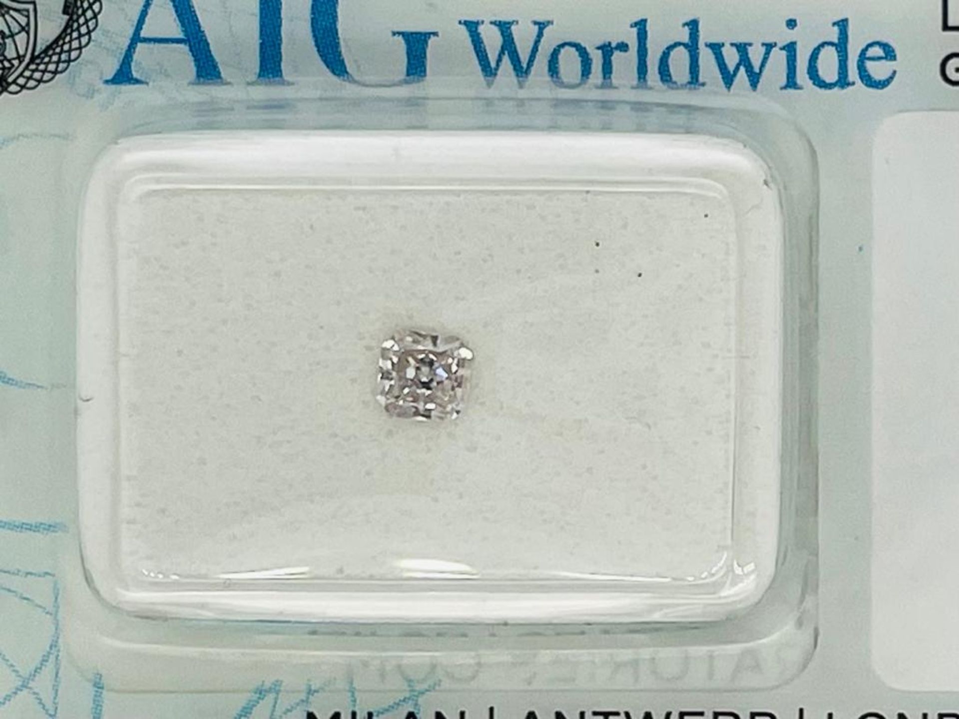 1 DIAMOND 0,16 CT LIGHT PINK - SI1 - SHAPE RADIANT - CERTIFICATION AIG - F20901-35 - Image 5 of 5