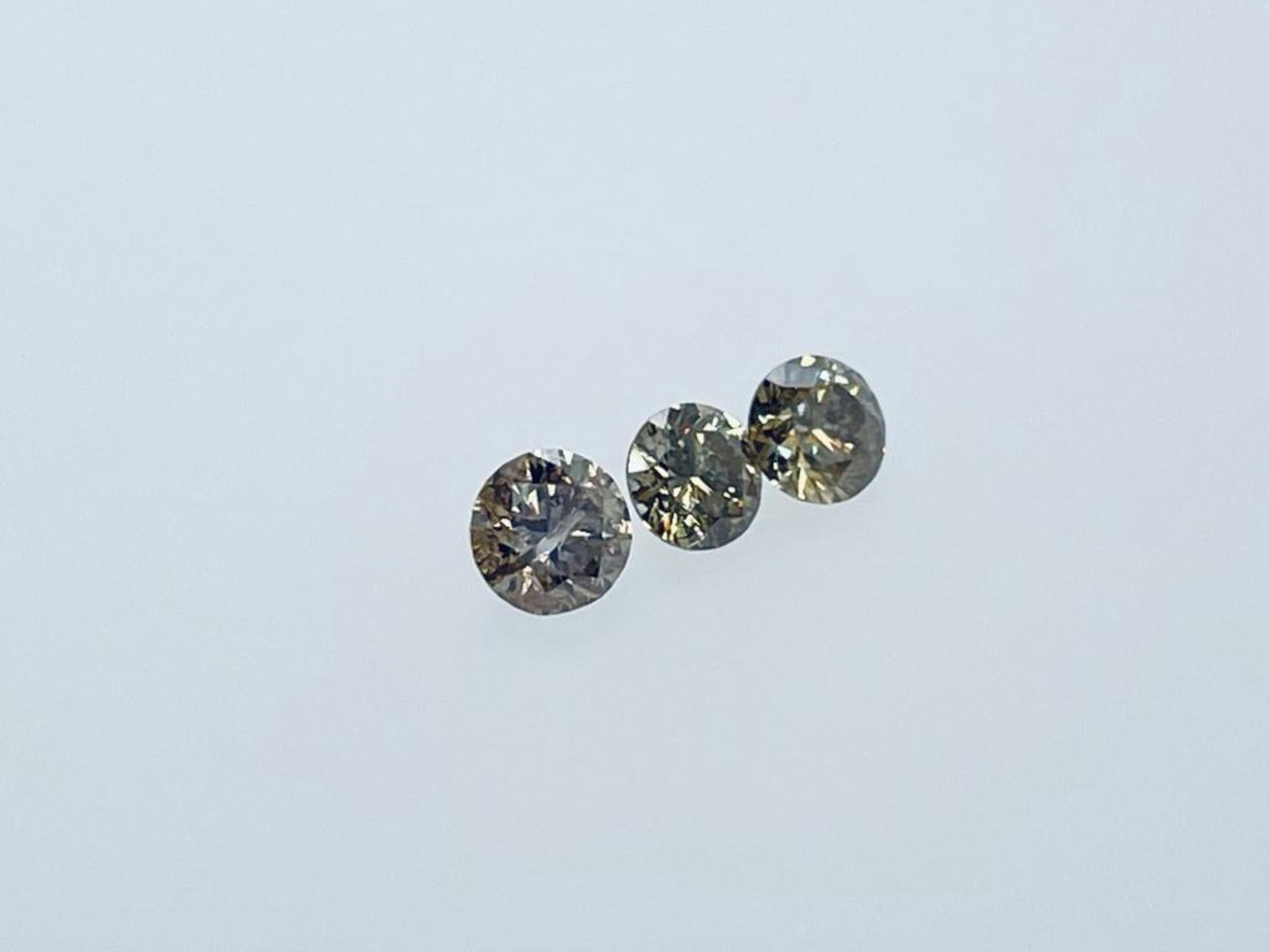 3 DIAMONDS 0,65 CT MIX N.F.BROWN - SI2-I1 - SHAPE BRILLANT -F20304-27 - Image 4 of 4