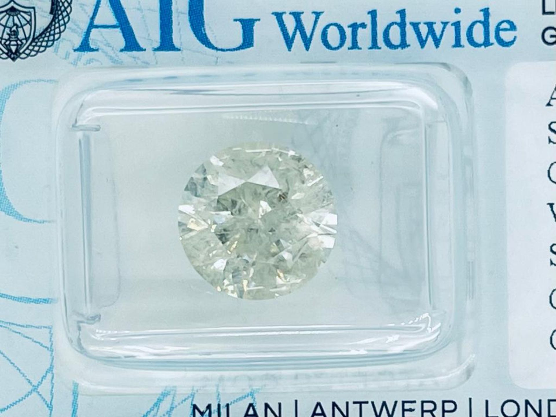 1 DIAMOND 3,64 CT LIGHT YELLOW - I2 - SHAPE BRILLANT - CERTIFICATION AIG - C20902 - Image 3 of 5