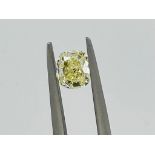 1 DIAMOND 1,05 CT N.F.YELLOW EVEN - VS2 - SHAPE CUSHION - CERTIFICATION GIA - AM20716