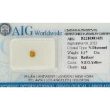 1 DIAMOND 0,17 CT N.F ORANGE YELLOW - SI3 - SHAPE RADIANT - CERTIFICATION AIG - F20901-19