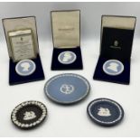 A collection of Wedgwood jasperware including three limited edition plaques