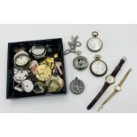 A collection of various pocket watches, parts etc.