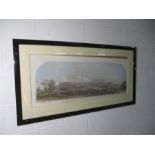 A large framed lithograph print of The Great Exhibition at the Crystal Palace. Text at bottom of the
