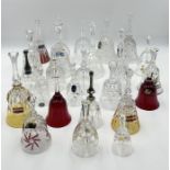 A collection of glass and cut crystal bells