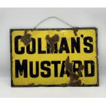 A vintage enamel Colman's Mustard sign 46cm x 31cm
