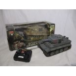 Two WSN radio control Battle Game Tanks including a boxed German Tiger 1 and an unboxed Tiger Grey