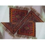 Two small hand woven Afghan Pushti rugs