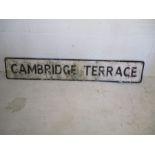 A "Cambridge Terrace" vintage street sign - length 143cm height 23cm