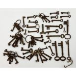 A collection of vintage and antique keys