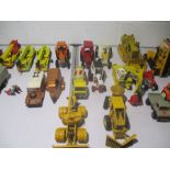 A collection of play worn die cast agricultural, haulage, ground works models etc featuring Corgi,
