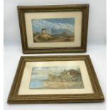 A pair of gilt framed oils showing landscapes after G.J Knox 32cm x 44cm