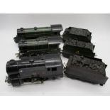 A collection of three Trix Twin Railway OO gauge locomotives with tenders, including a Southern