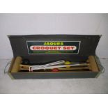 A boxed Jacques croquet set