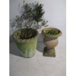 Two garden stone planters