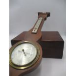 A Comitti of London wall hanging Barometer plus a wooden box.