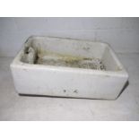 A white Belfast sink. 60cm x 40cm. Height 21cm