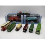 A collection of six die-cast buses (scale 1:76) including British Railways, Southdown London to