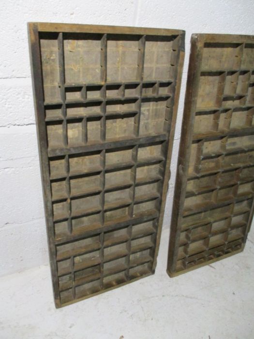 Two vintage wooden printers trays - Image 3 of 7