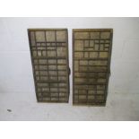 Two vintage wooden printers trays