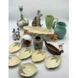 A collection of various ceramics, glass and pottery including Lladro, Sylvac, Carlton Ware etc.